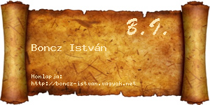 Boncz István névjegykártya